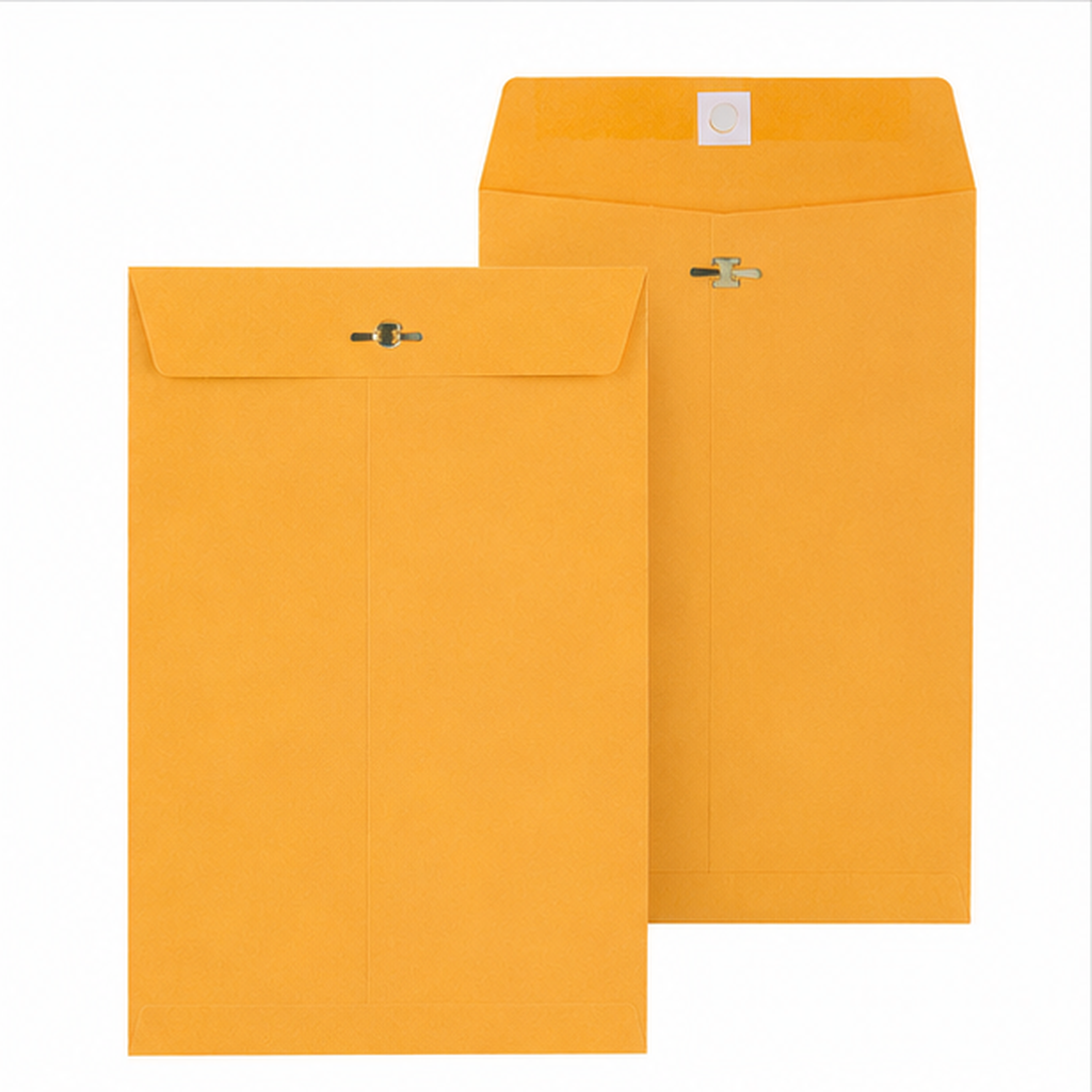 Yellow Clasp Mailing Envelopes, 7 × 10 in — Pack of 4